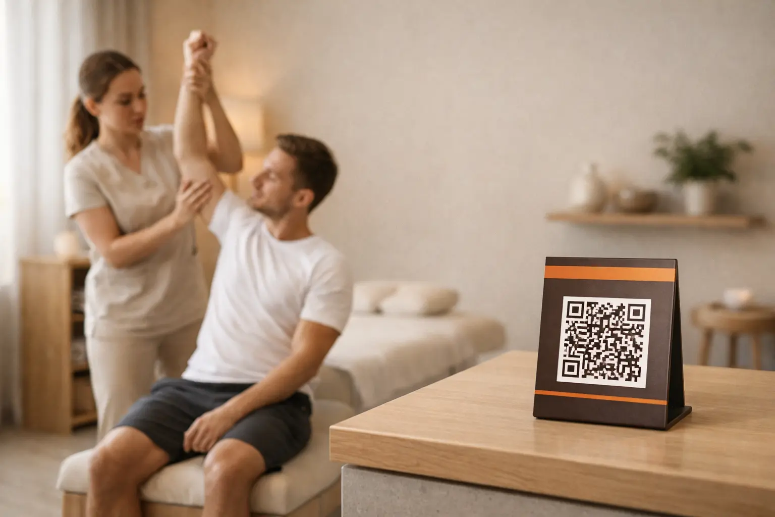 Practitioner working with a client
